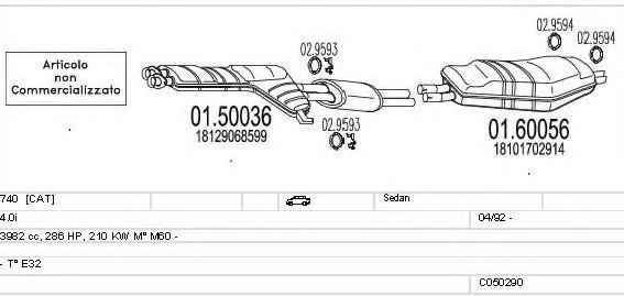 MTS C050290007936 Exhaust System